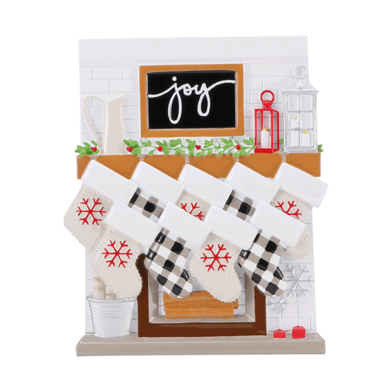 Fireplace Mantle Family Family of 9