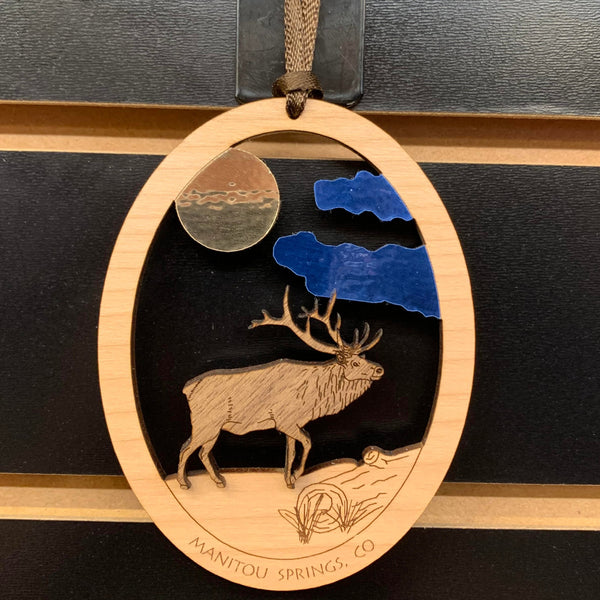 Wooden Colorado Elk Ornament