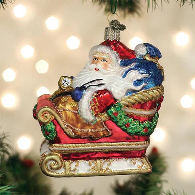 Old World Christmas Santa in Sleigh Ornament