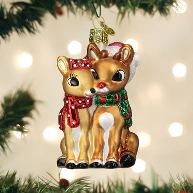 Old World Christmas Rudolph and Clarice Ornament