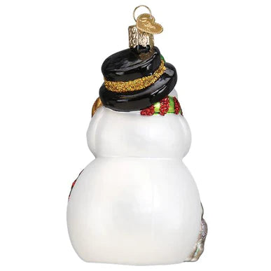 Old World Christmas Snowman With Playful Pets