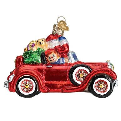 Old World Christmas Santa in Antique Car
