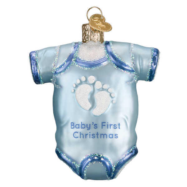 Old World Christmas Blue Baby Onesie Ornament