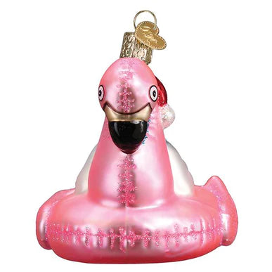 Flamingo Pool Float with Snowman