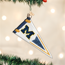 University of Michigan Glass Pennant