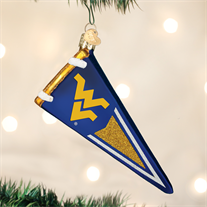 West Virginia University Glass Pennant