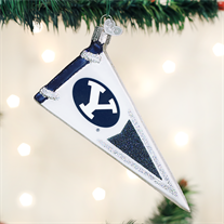 Brigham Young University (B.Y.U.) Glass Pennant