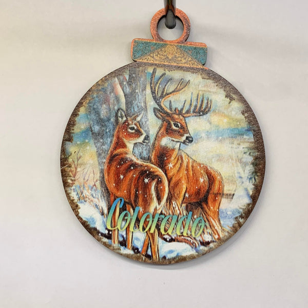Colorado Deer Disc Ornament