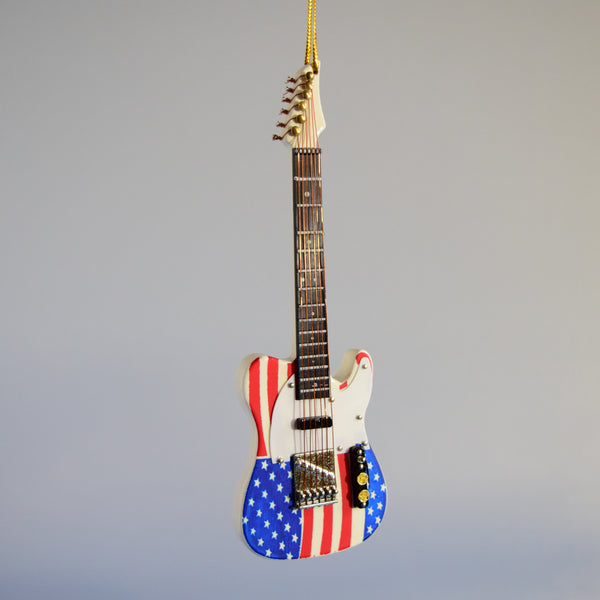 American Flag Electric Guitar Ornament