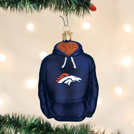 Denver Broncos Glass Hoodie Ornament