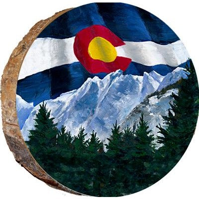 Colorado Flag over the Rockies