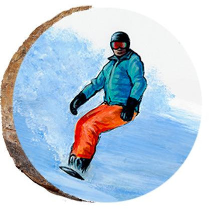 Snowboarder Wood Ornament