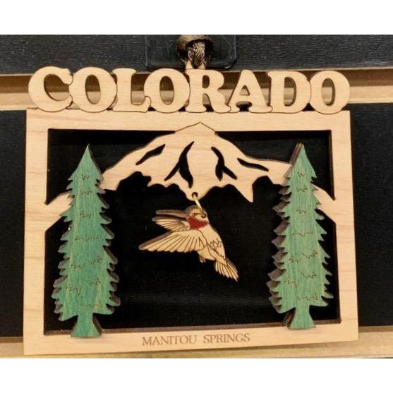 Colorado Wooden Hummingbird Ornament