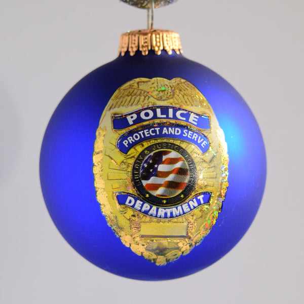 Police Glass Ornament