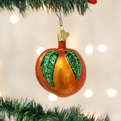 Old World Christmas Peach Ornament