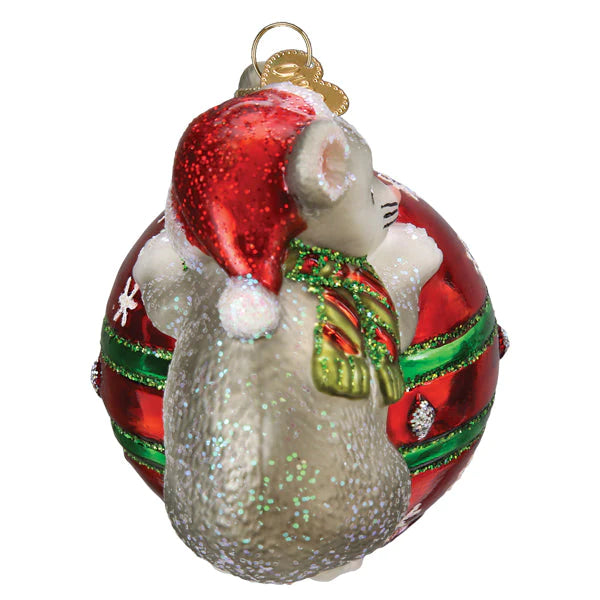 Playful Christmas Mouse Ornament