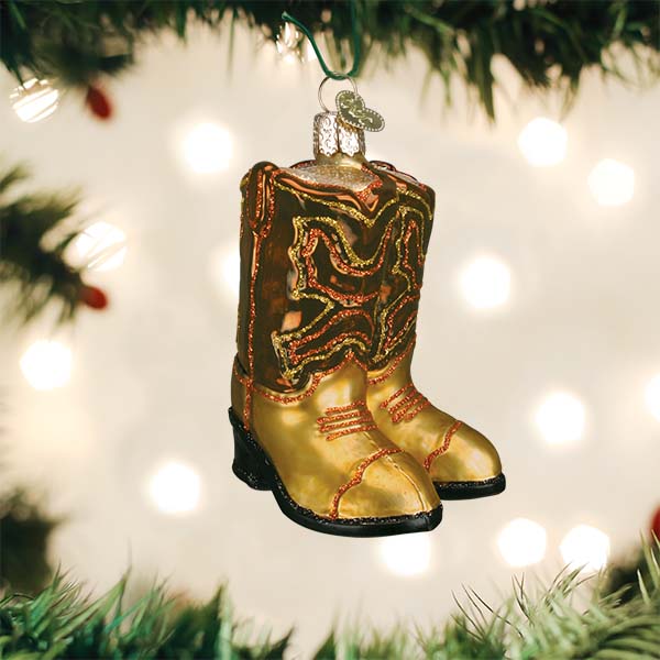 OWC- Brown Pair of Cowboy Boots Ornament