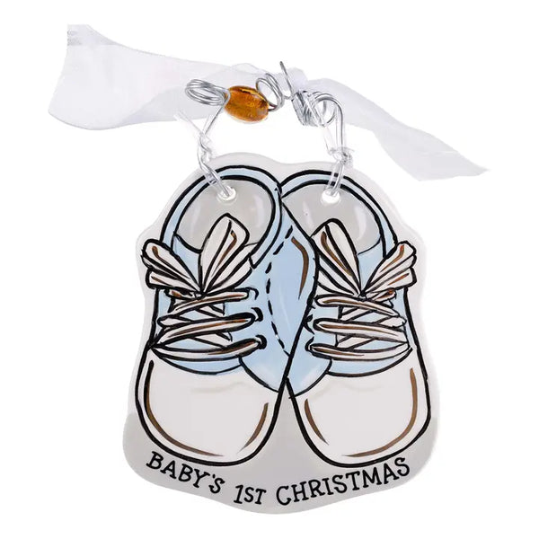 NEW!!! Blue 1st Christmas Baby Shoes