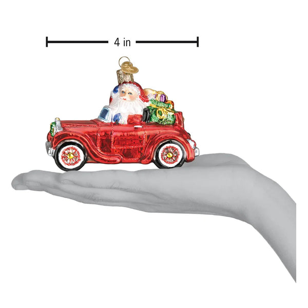 Old World Christmas Santa in Antique Car