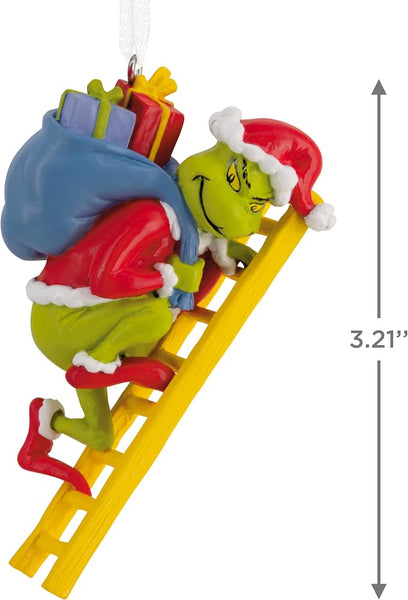 Grinch on a ladder