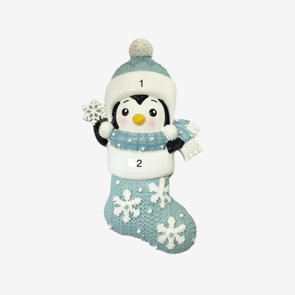 Coming Soon! Penguin in a Snowflake Stocking Baby's First Christmas Ornament