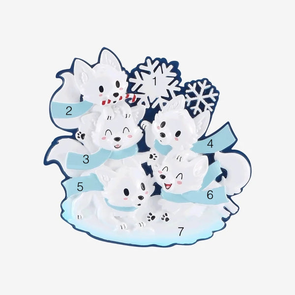 Arctic Fox Family of 5