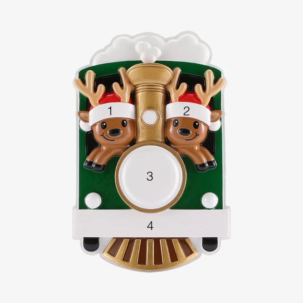 Reindeer on Christmas Train Family of 2