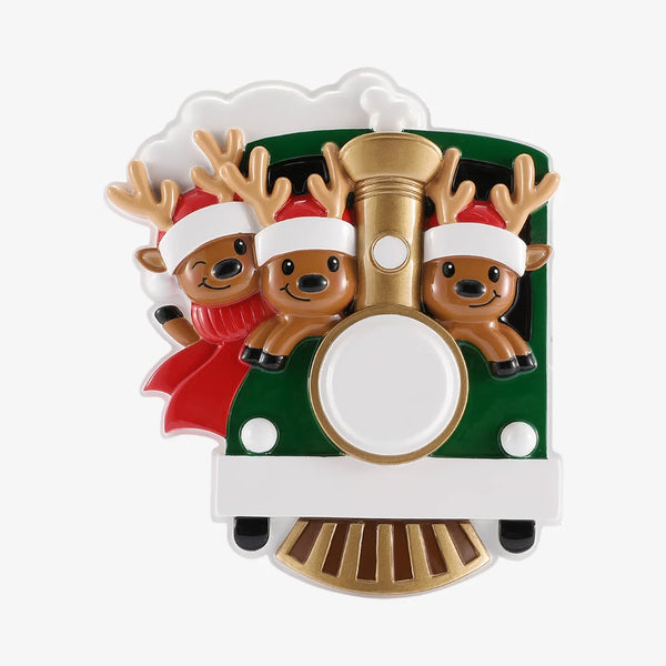Reindeer on Christmas Train Family of 3