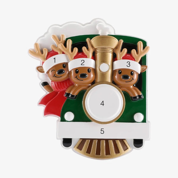 Reindeer on Christmas Train Family of 3