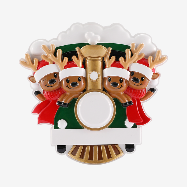 NEW!!! Reindeer on Christmas Train Family of 4