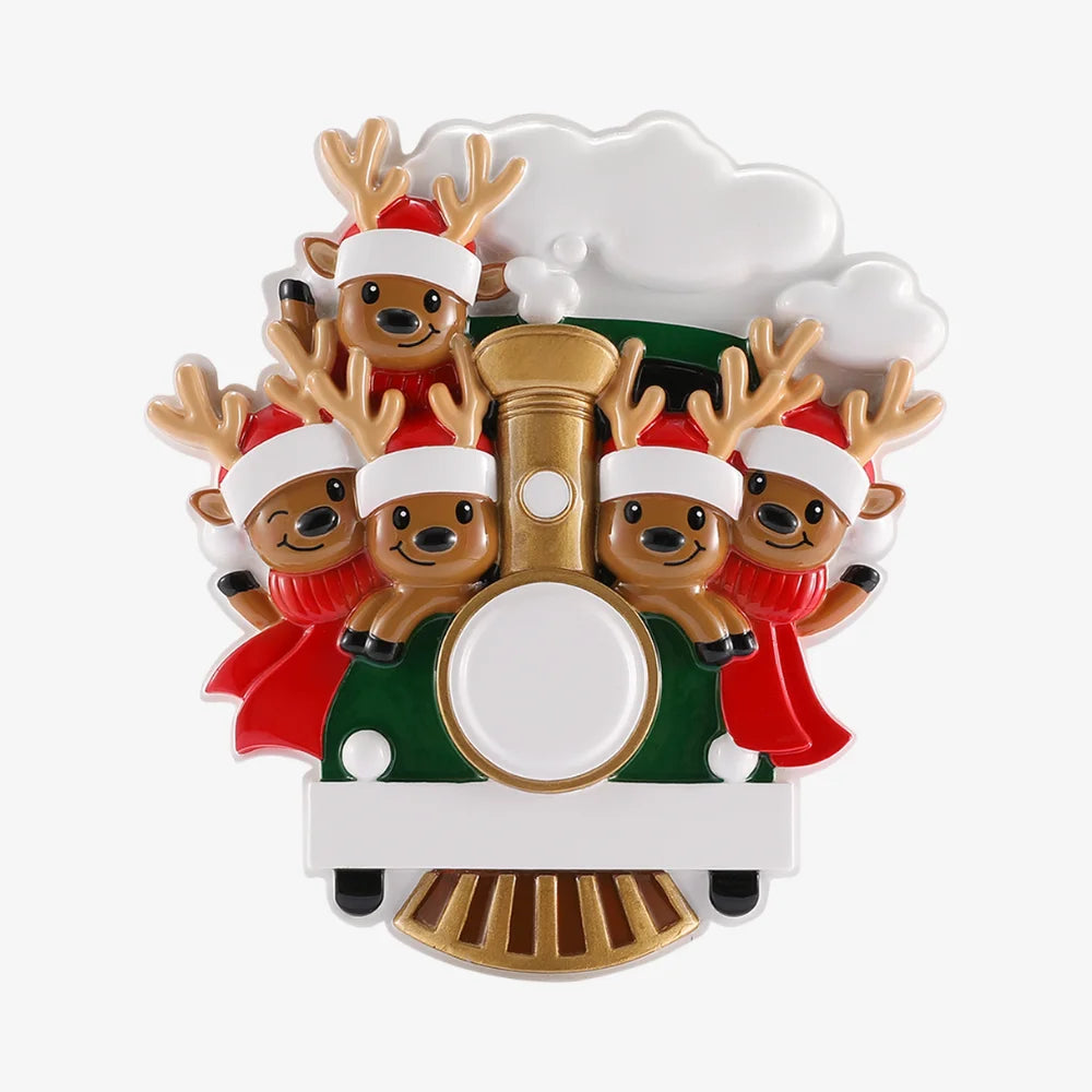 NEW!!! Reindeer on Christmas Train Family of 5