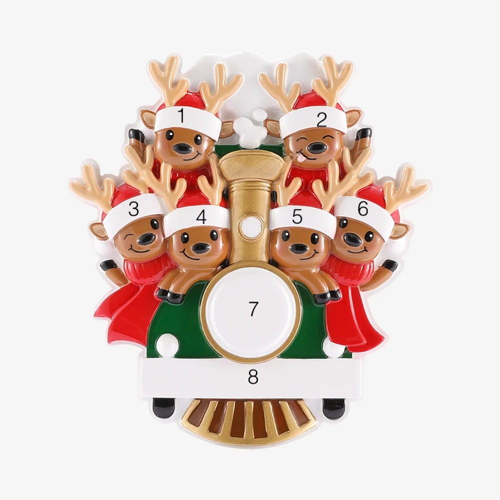 NEW!!! Reindeer on Christmas Train Family of 6