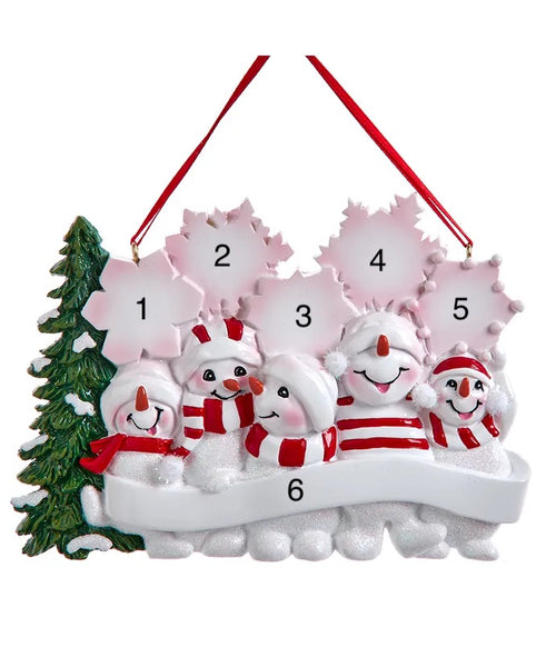 Snowman Family Of 5& Snowflakes