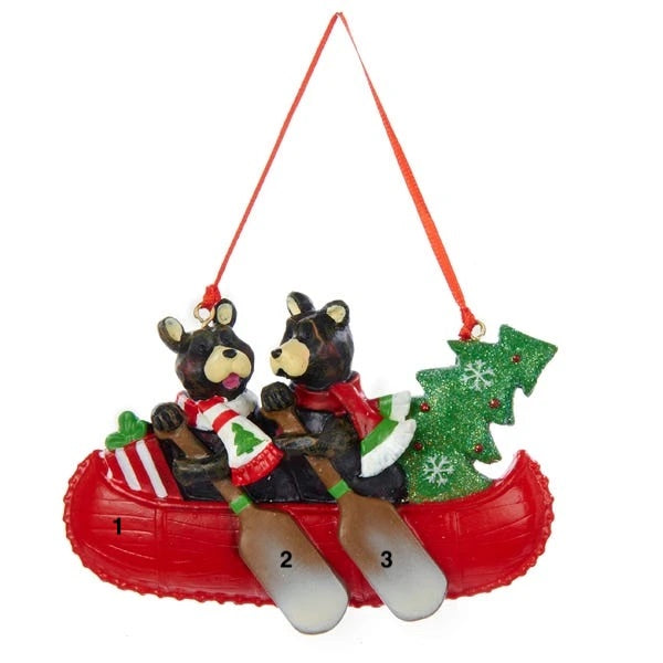 NEW!!! Bear Family of 2 in Canoe