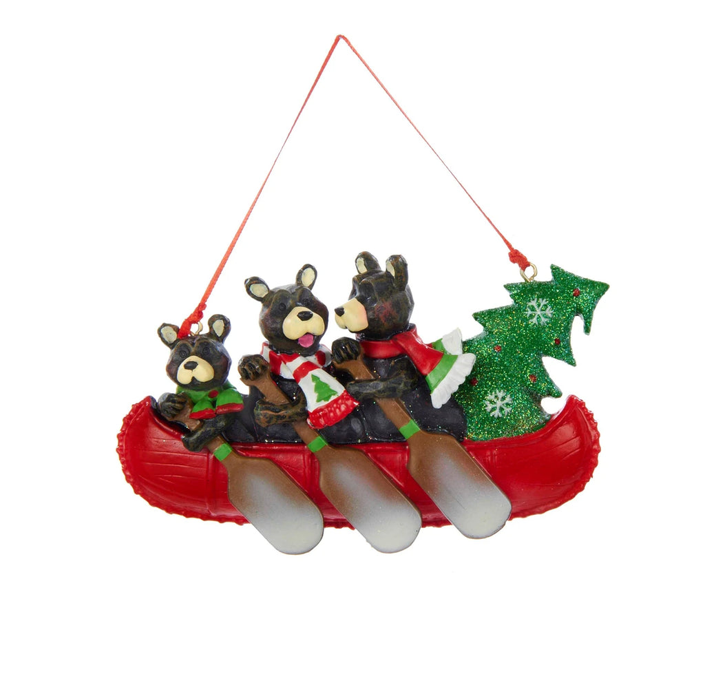 NEW!!! Bear Family of 3 in Canoe
