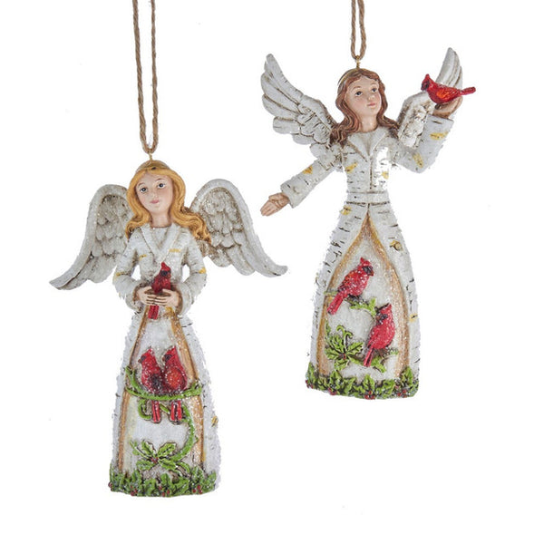 Coming Soon!!! Birch Angel With Cardinals Ornaments (2 options)