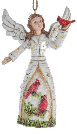 Coming Soon!!! Birch Angel With Cardinals Ornaments (2 options)