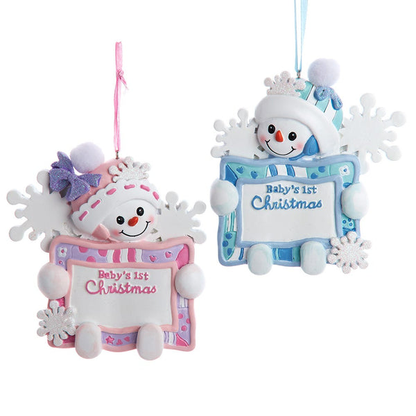 NEW!!! Baby's 1st Christmas Snow Boy or Snow Girl With Sign