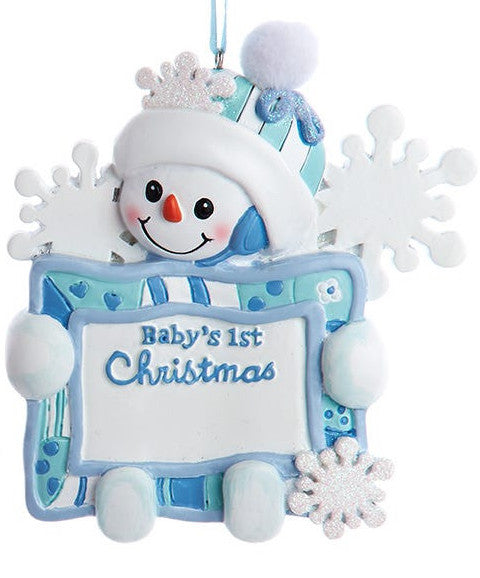 NEW!!! Baby's 1st Christmas Snow Boy or Snow Girl With Sign