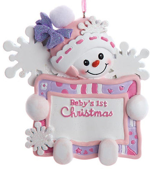 NEW!!! Baby's 1st Christmas Snow Boy or Snow Girl With Sign