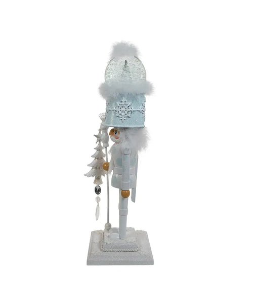 Coming Soon! Hollywood Battery Operated Lighted Animated Musical White Soldier Water Globe Hat Nutcracker