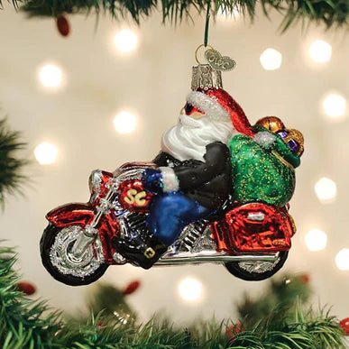 Old World Christmas Biker Santa Ornament