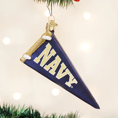 Old World Christmas Navy Pennant Ornament
