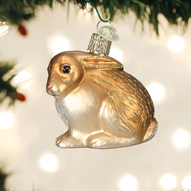 Old World Christmas Tan Cottontail Bunny Ornament