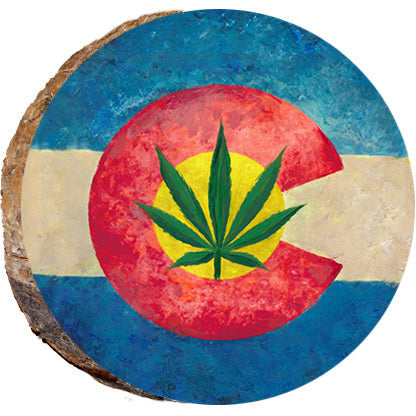 Colorado Flag with Marijuana Leaf