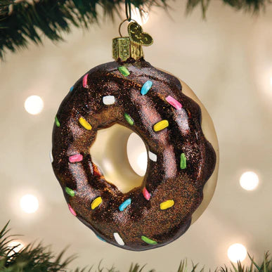 Old World Christmas Chocolate Sprinkles donut