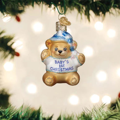 Old World Christmas Baby's 1st Teddy Bear Ornament