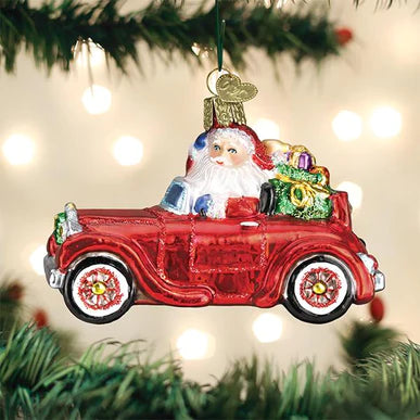 Old World Christmas Santa in Antique Car