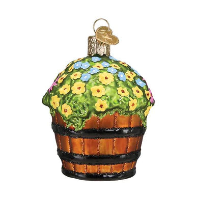 Old World Christmas Whiskey Barrel with Flowers Ornament