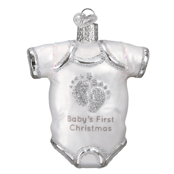Old World Christmas White Baby Onesie Ornament